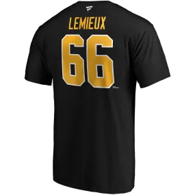 MARIO LEMIEUX PITTSBURGH PENGUINS FANATICS ADULT HERITAGE T SHIRT