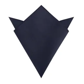 Navy Blue Diagonal Herringbone Pocket Square