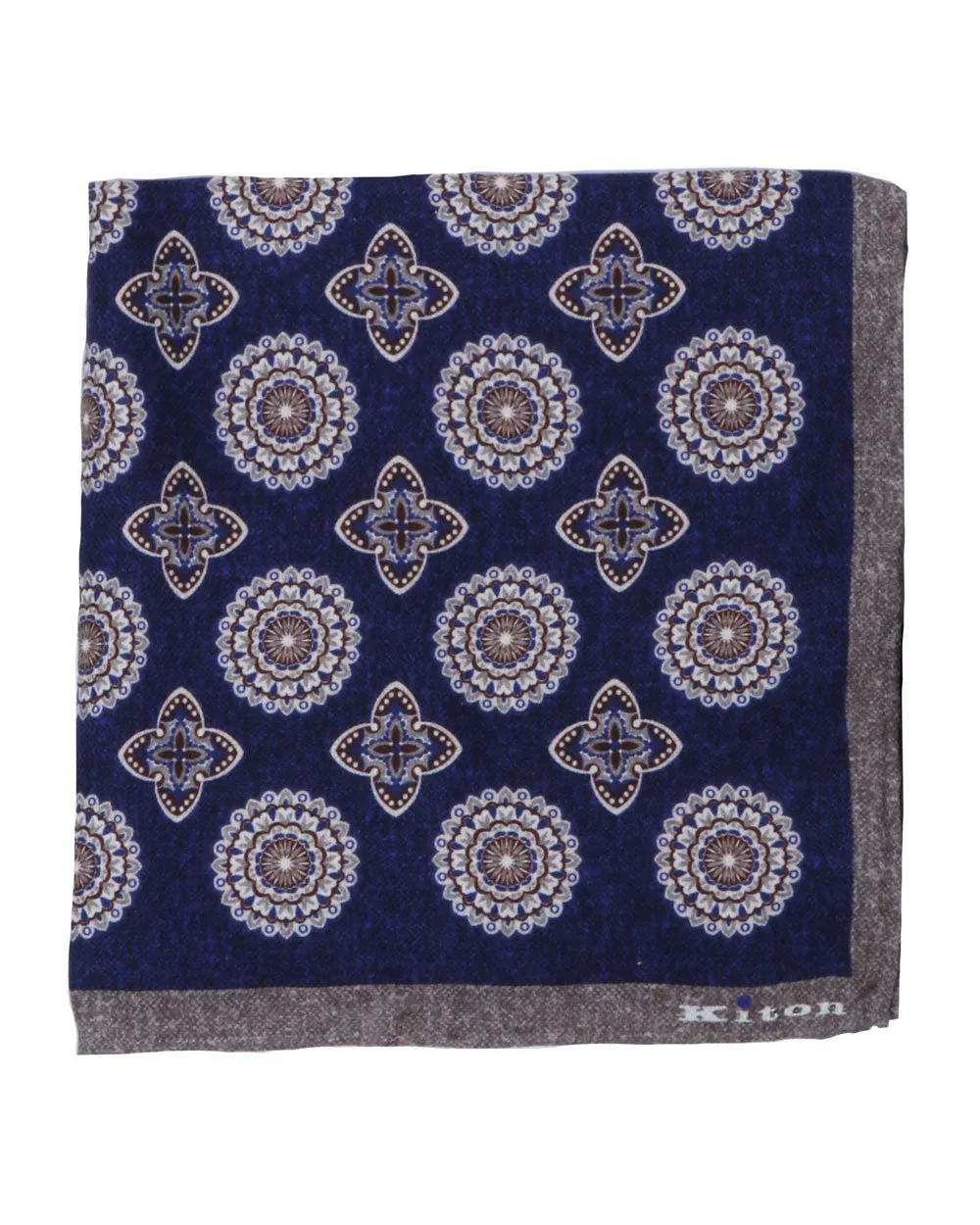 Navy Blue Medallion Pocket Square