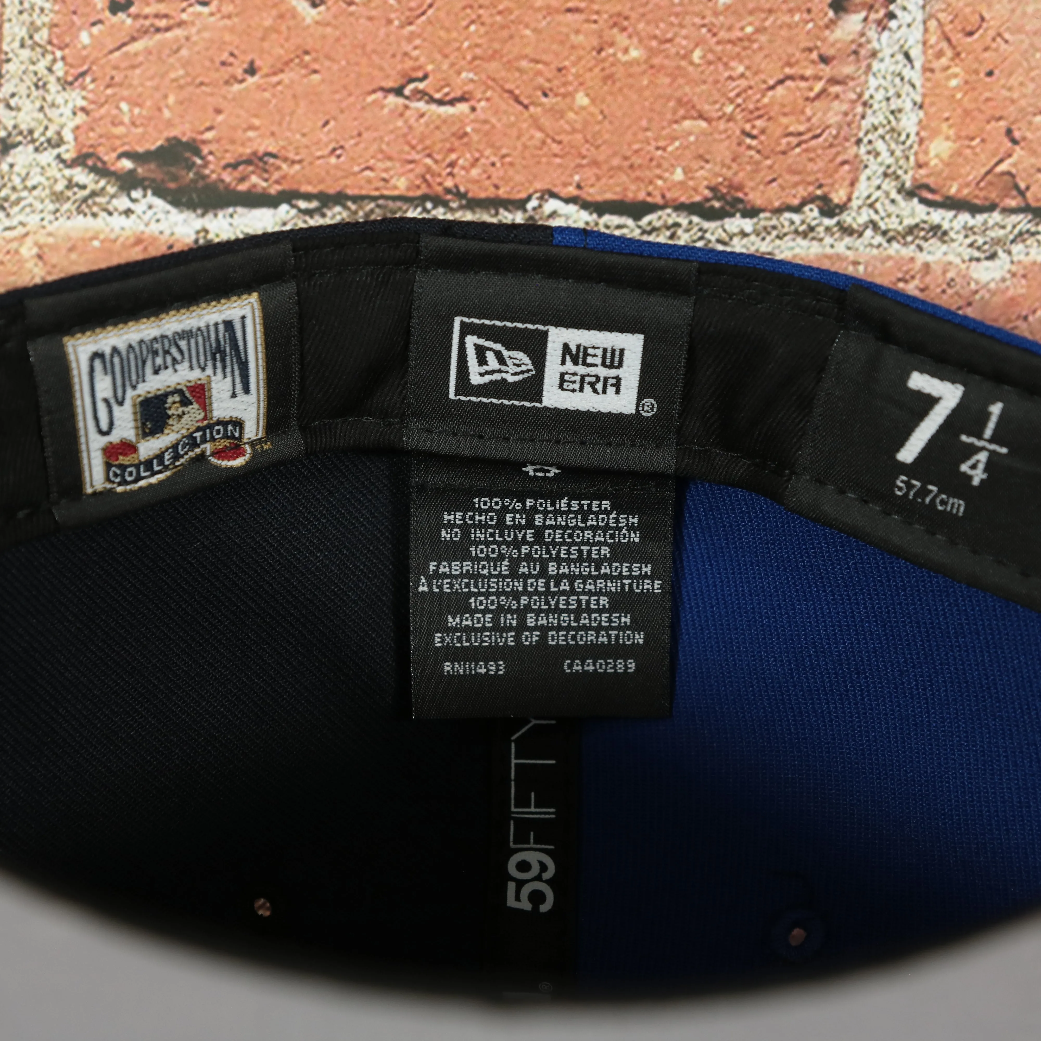 New York Yankees x Mets Split Crown Grey Bottom 59fifty Side Patch Fitted | Navy/Royal Blue Yankees x Mets 5950 Cap