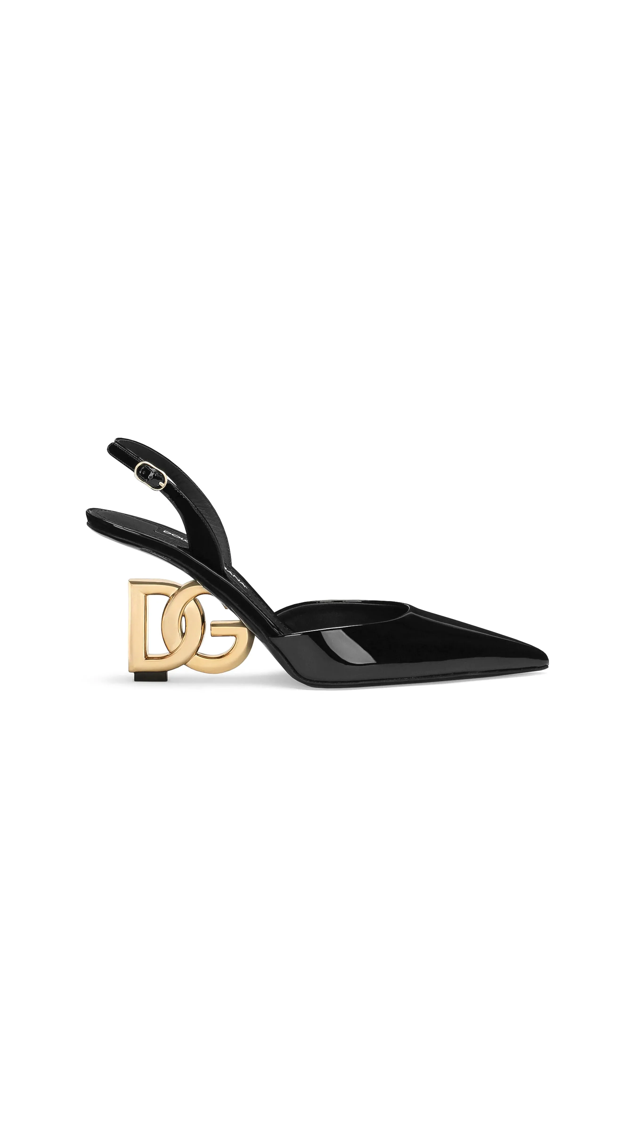 Patent Leather Slingbacks - Black