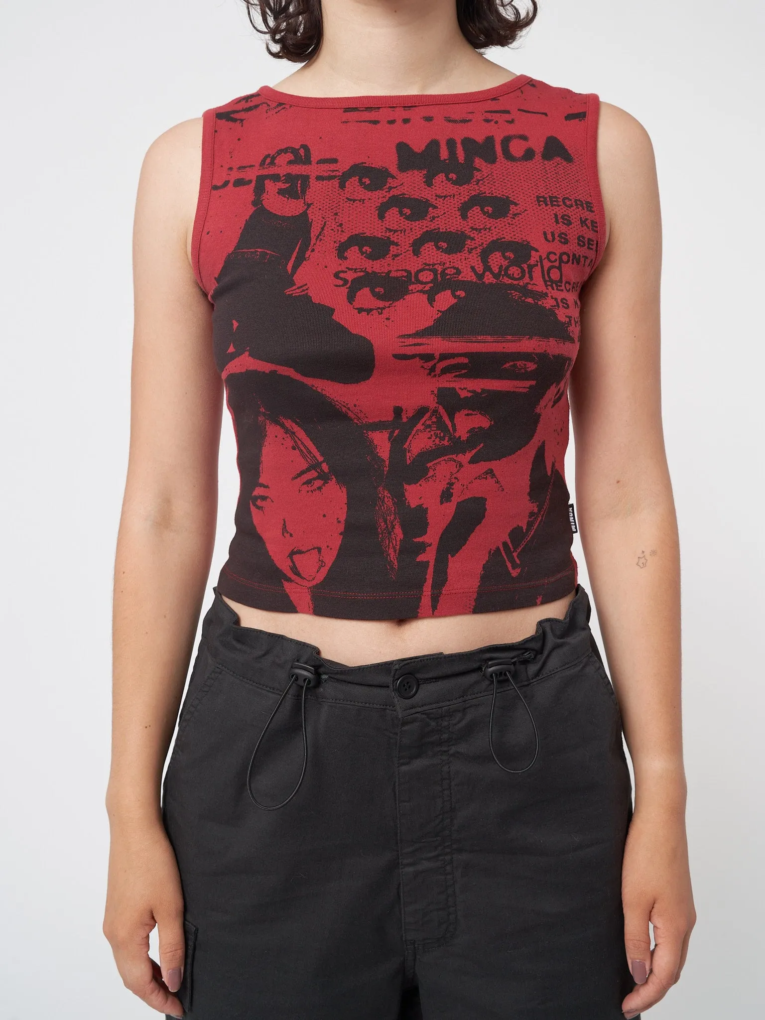 Power Red Graphic Vest Top