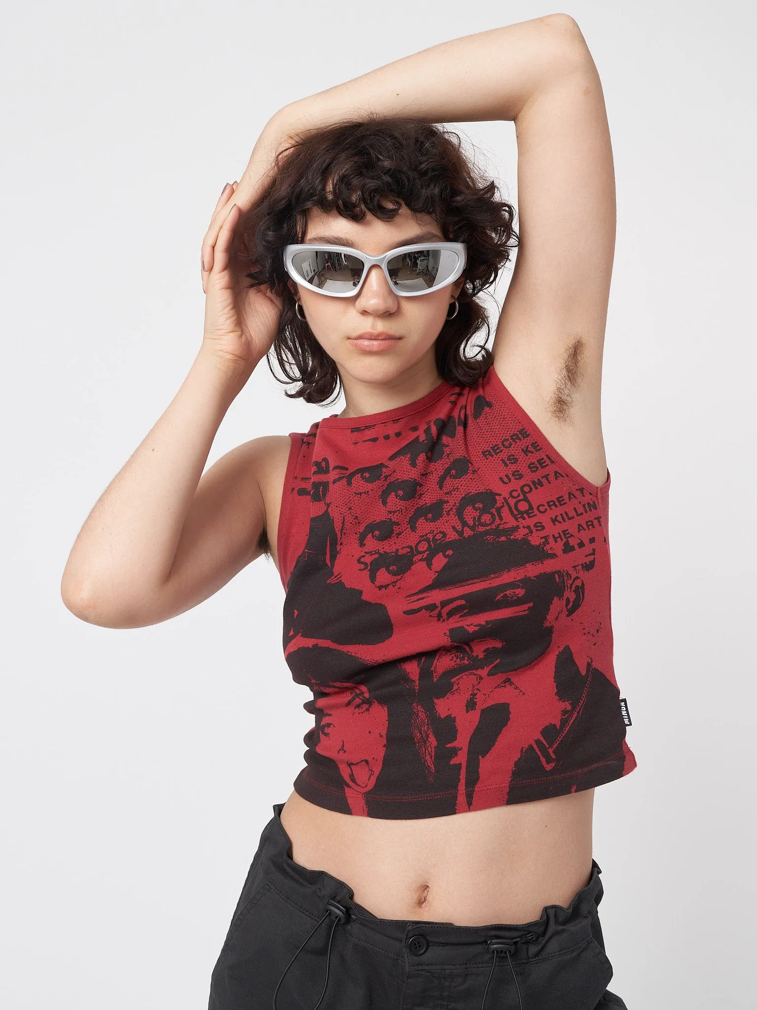 Power Red Graphic Vest Top