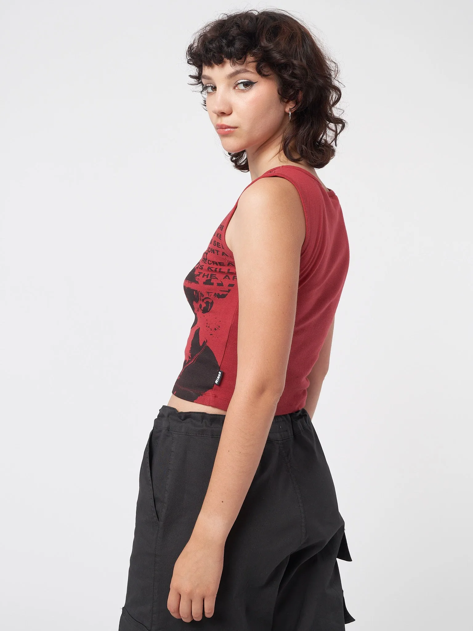 Power Red Graphic Vest Top