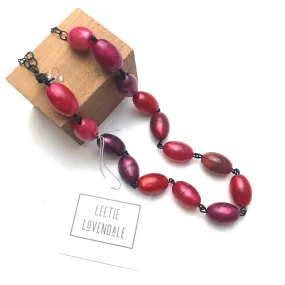 Red Aura Glow Bead Amelia Necklace