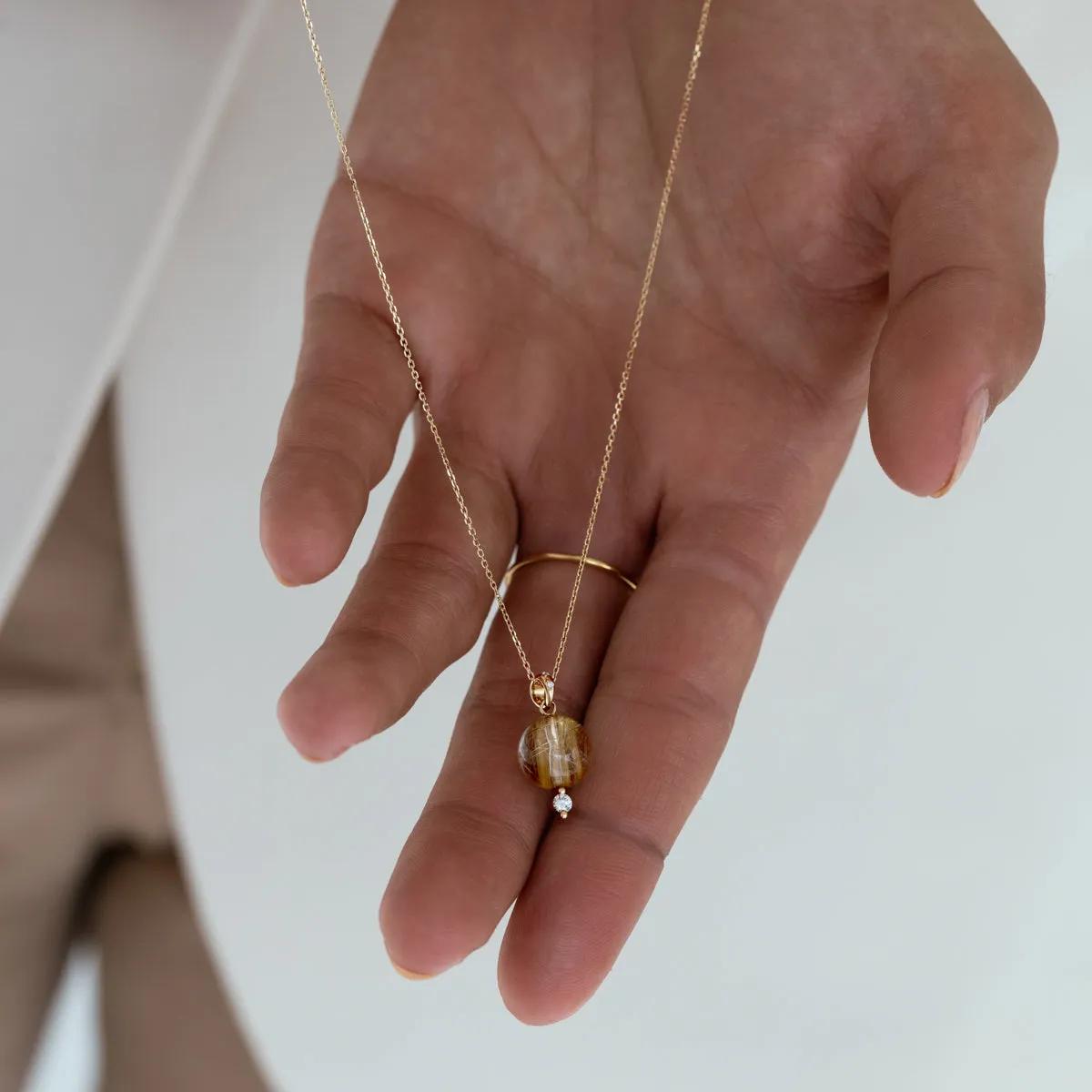 Rolling Rutilated Quartz Necklace