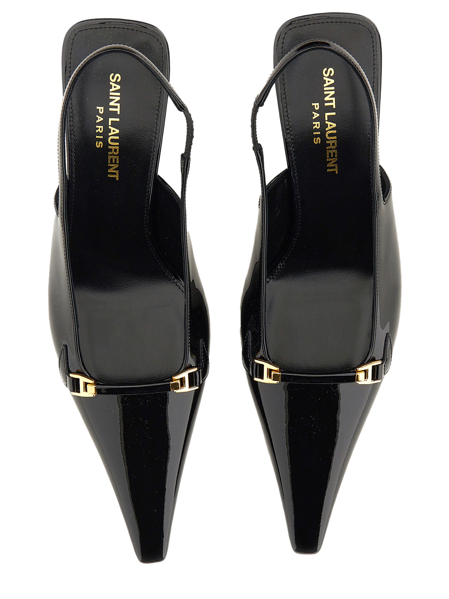 SAINT LAURENT    CUTE PATENT LEATHER SLINGBACK PUMPS