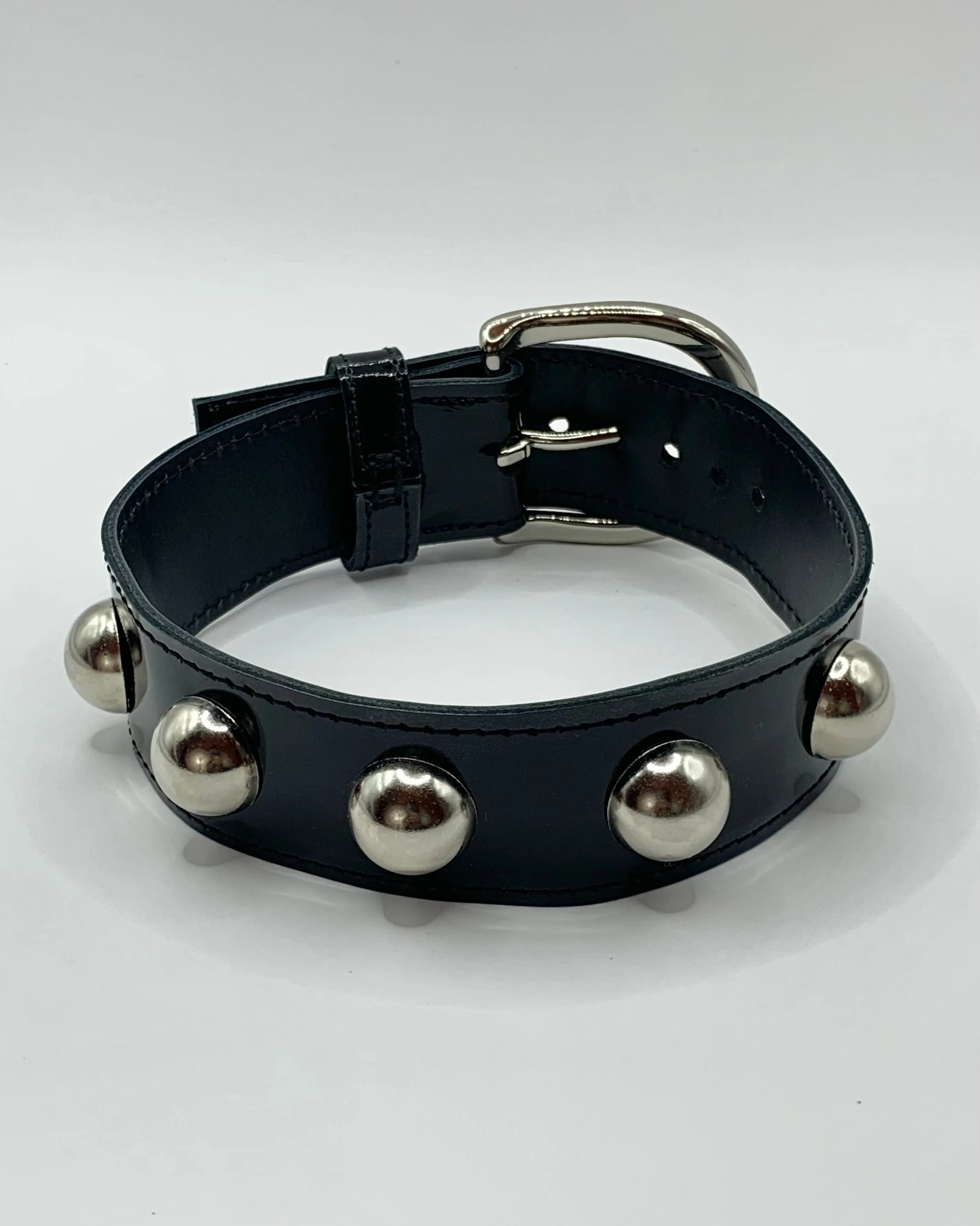 SJ X DBD big black patent dome stud choker