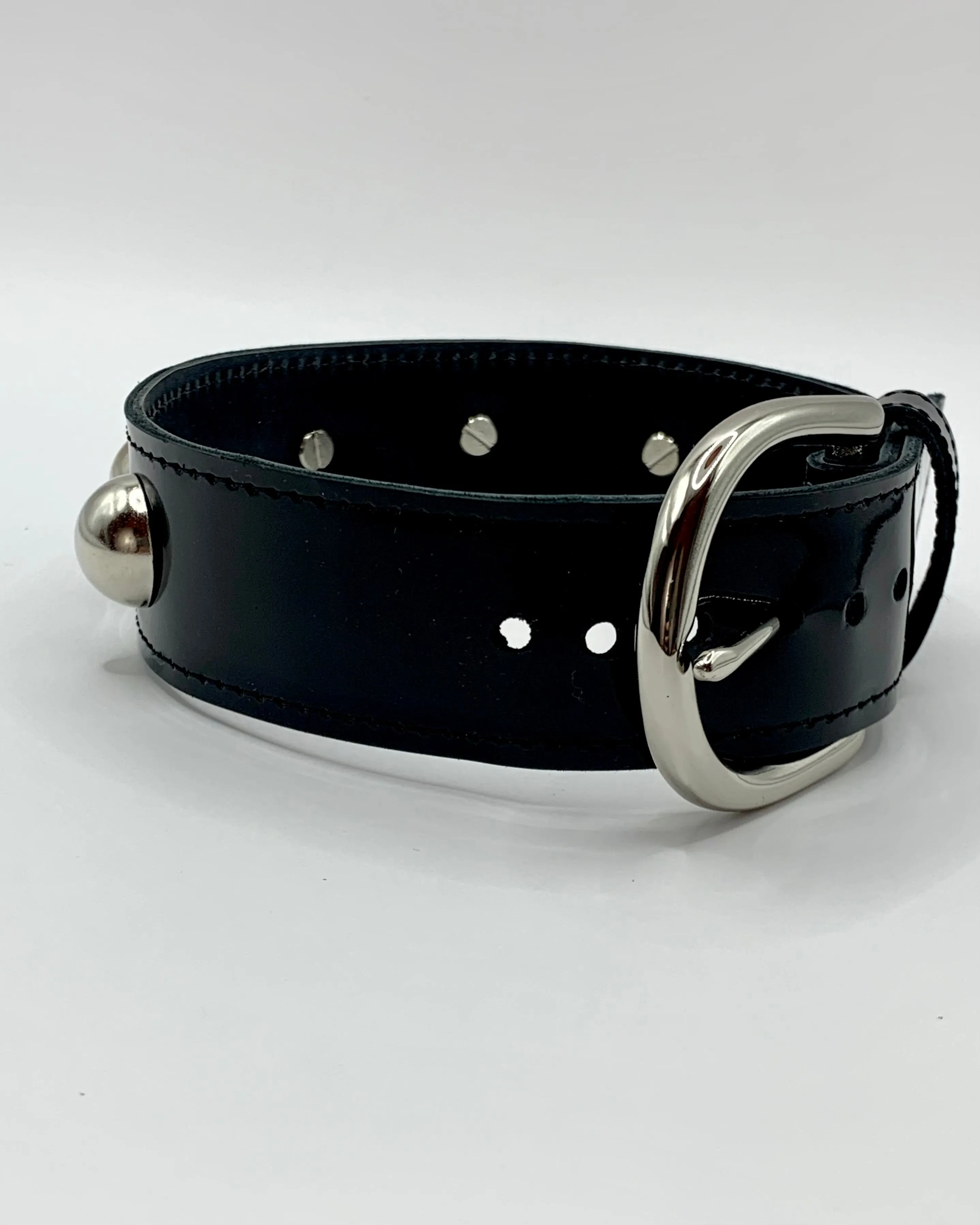 SJ X DBD big black patent dome stud choker