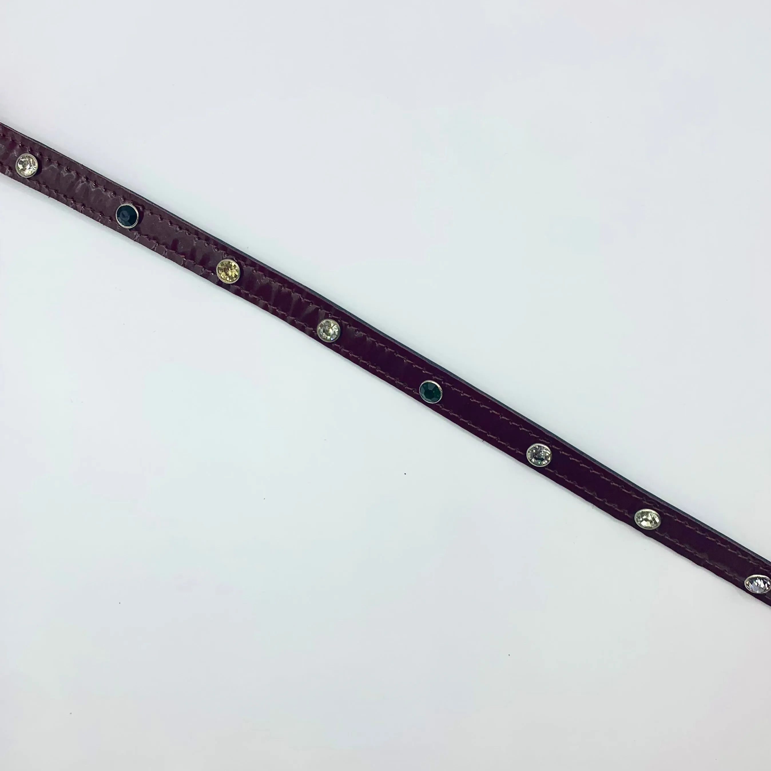 SJ X DBD oxblood patent stud choker