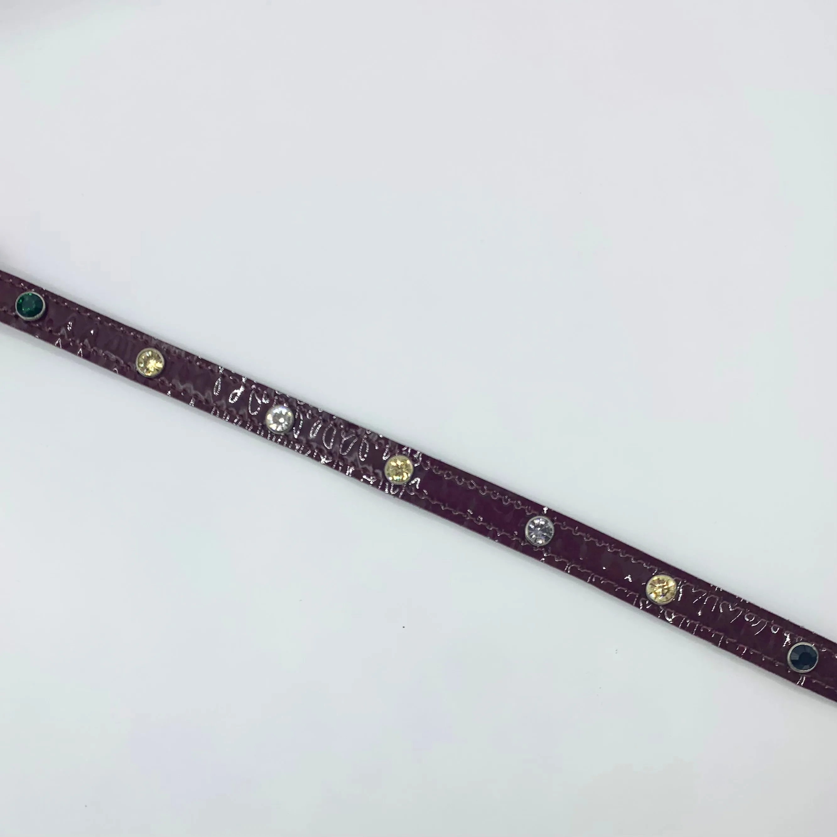 SJ X DBD oxblood patent stud choker