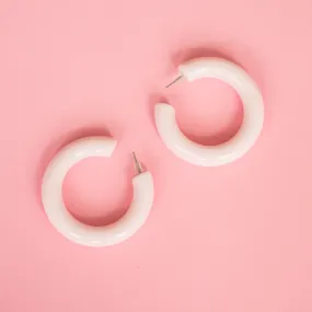 Soft Blush Chunky Hoop Earrings