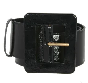 Square Waist Belt, Black patent