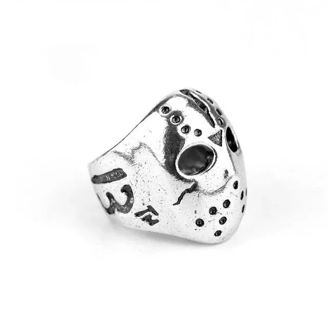 Stainless Steel Friday the 13th Jason Hockey Mask Ring