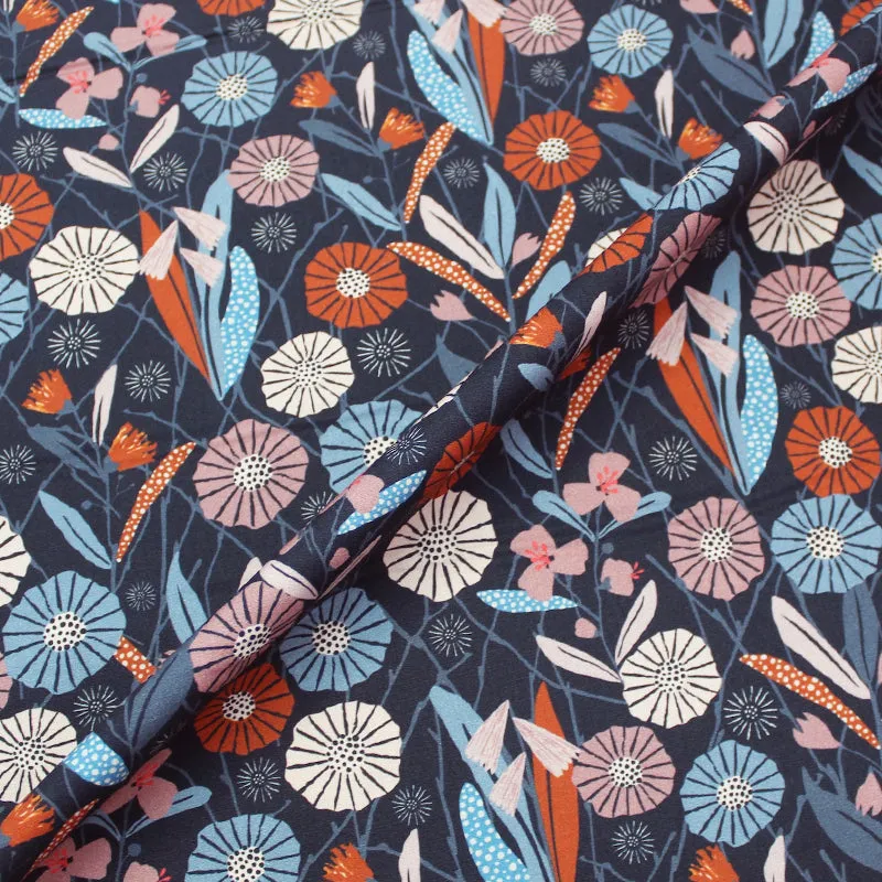 Wide Width Cotton Poplin - Water Meadow - French Navy