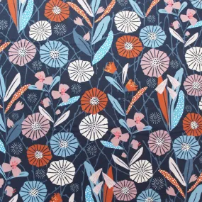 Wide Width Cotton Poplin - Water Meadow - French Navy