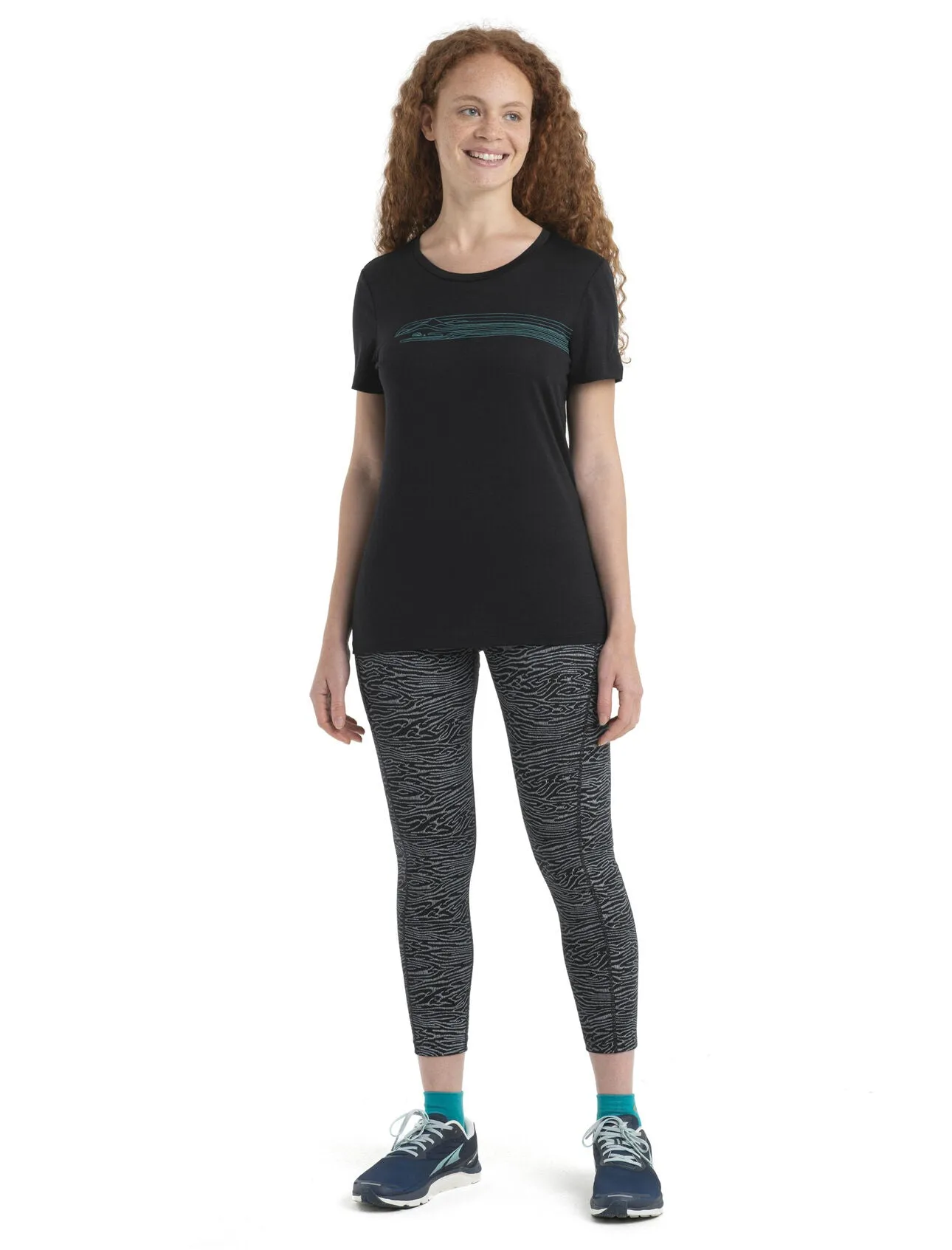 Womens Merino 150 Tech Lite II Short Sleeve T-Shirt Camping Lines