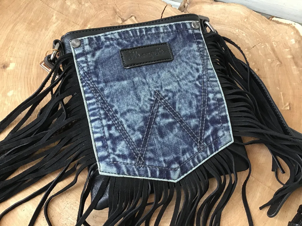 Wrangler Jean Pocket Fringed Crossbody Purse