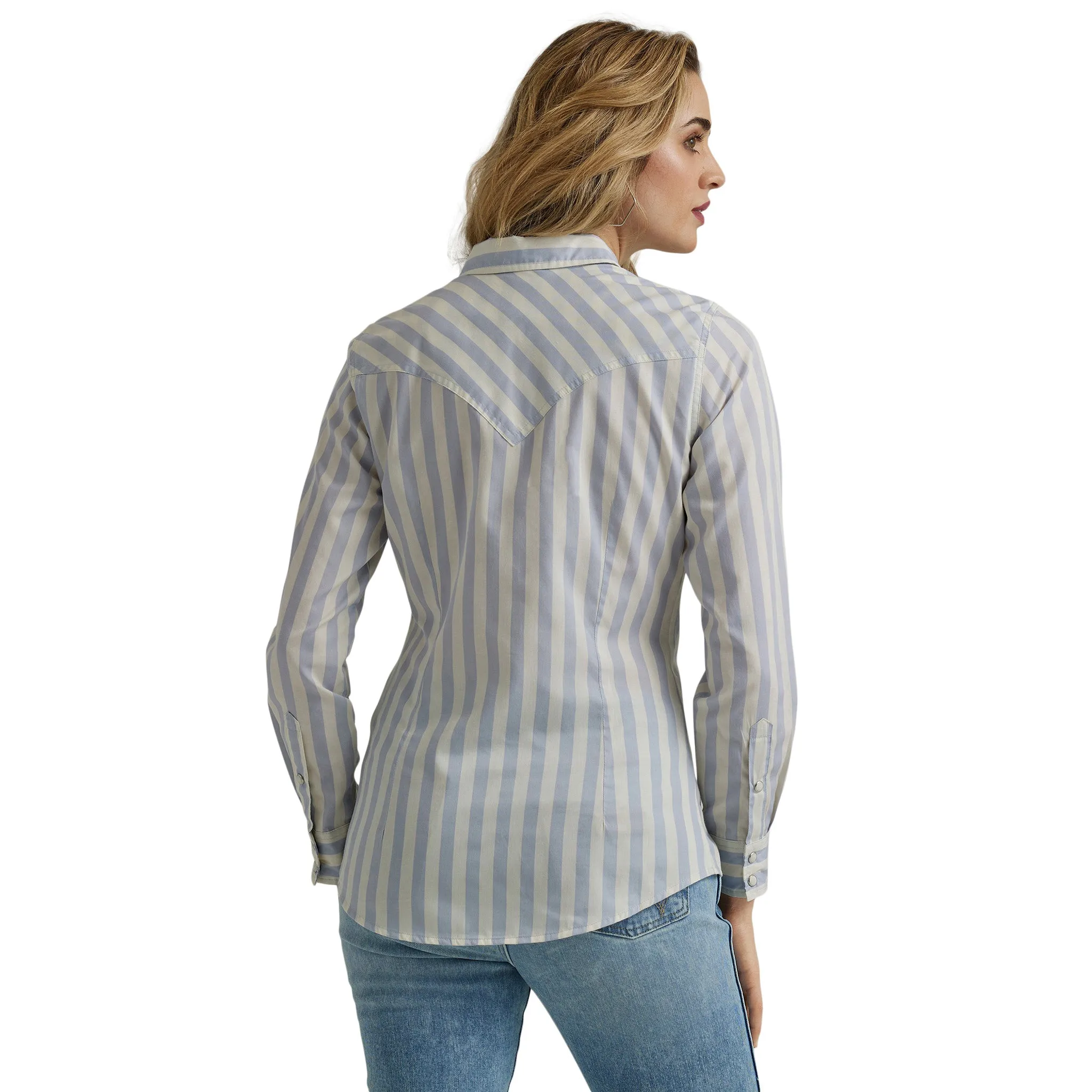 Wrangler Women's Blue & White Stripe Shirt