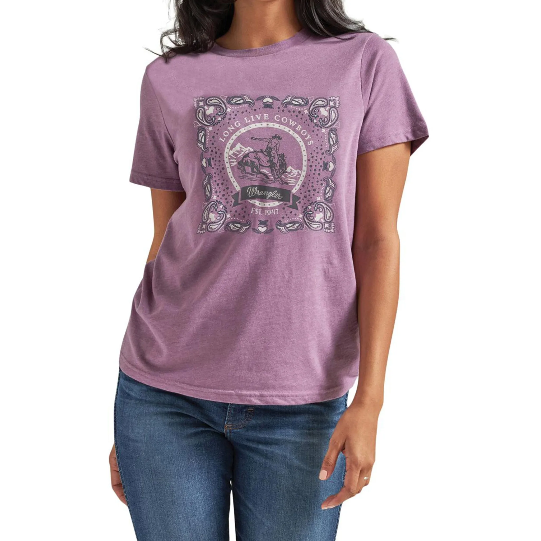 Wrangler Women's Plum Bronc Long Live Tee