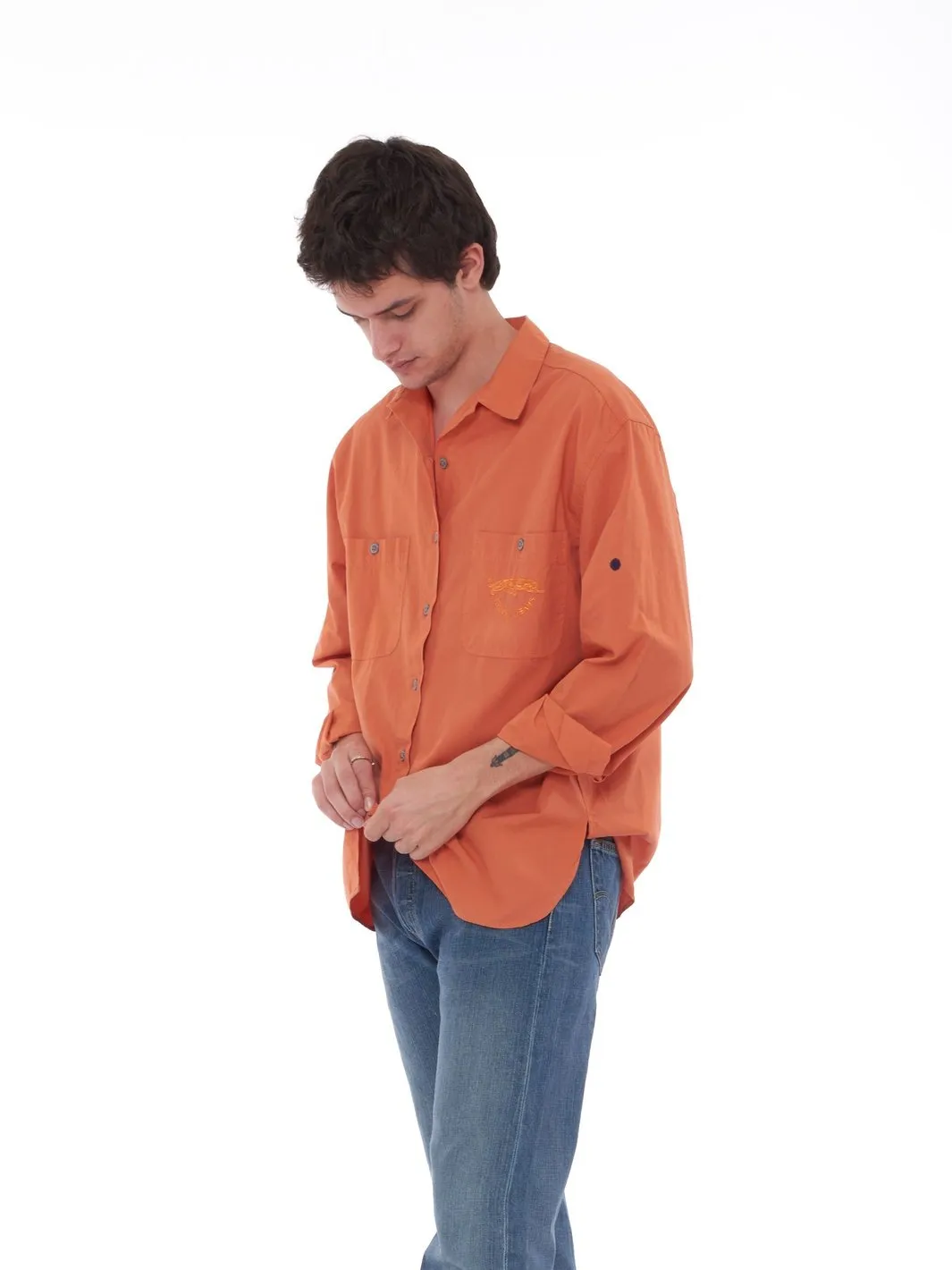 Y2K Krizia oversized orange shirt