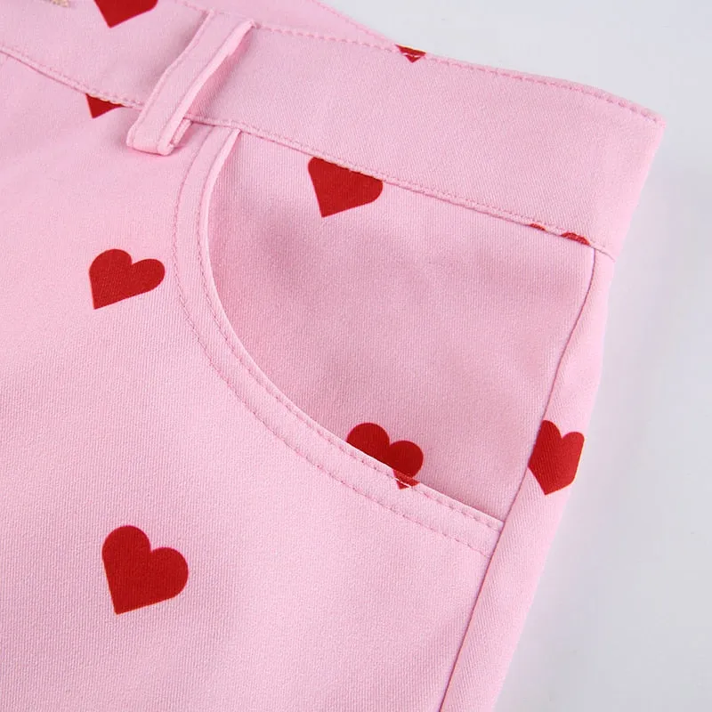 Y2K Pink Heart Jean