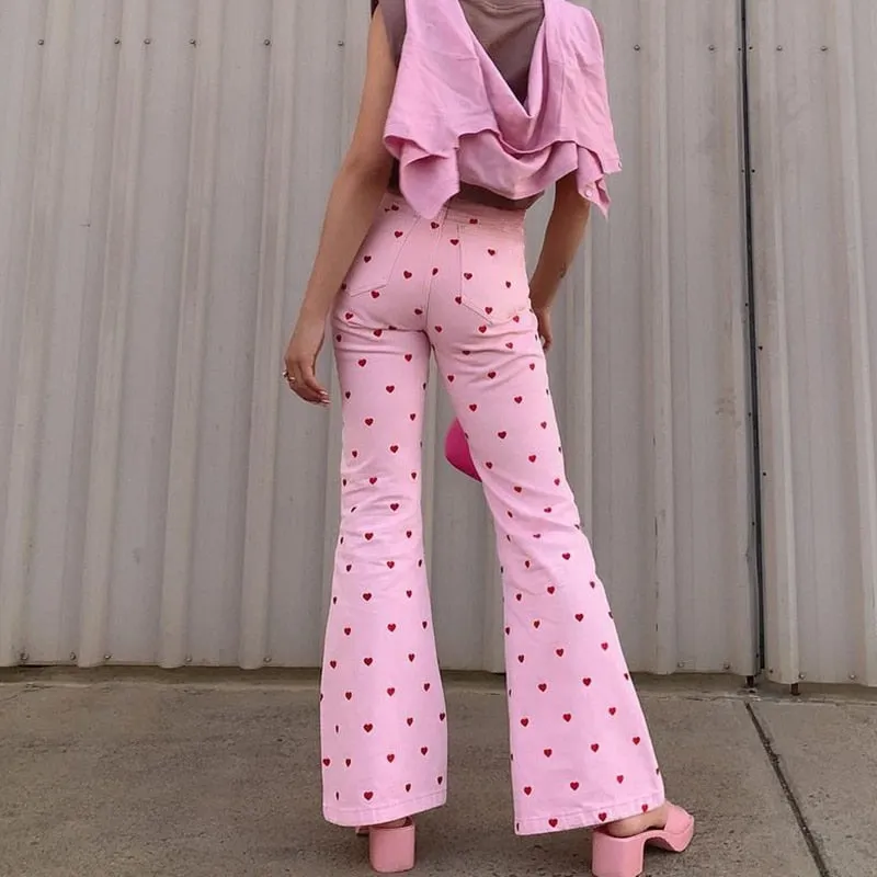 Y2K Pink Heart Jean