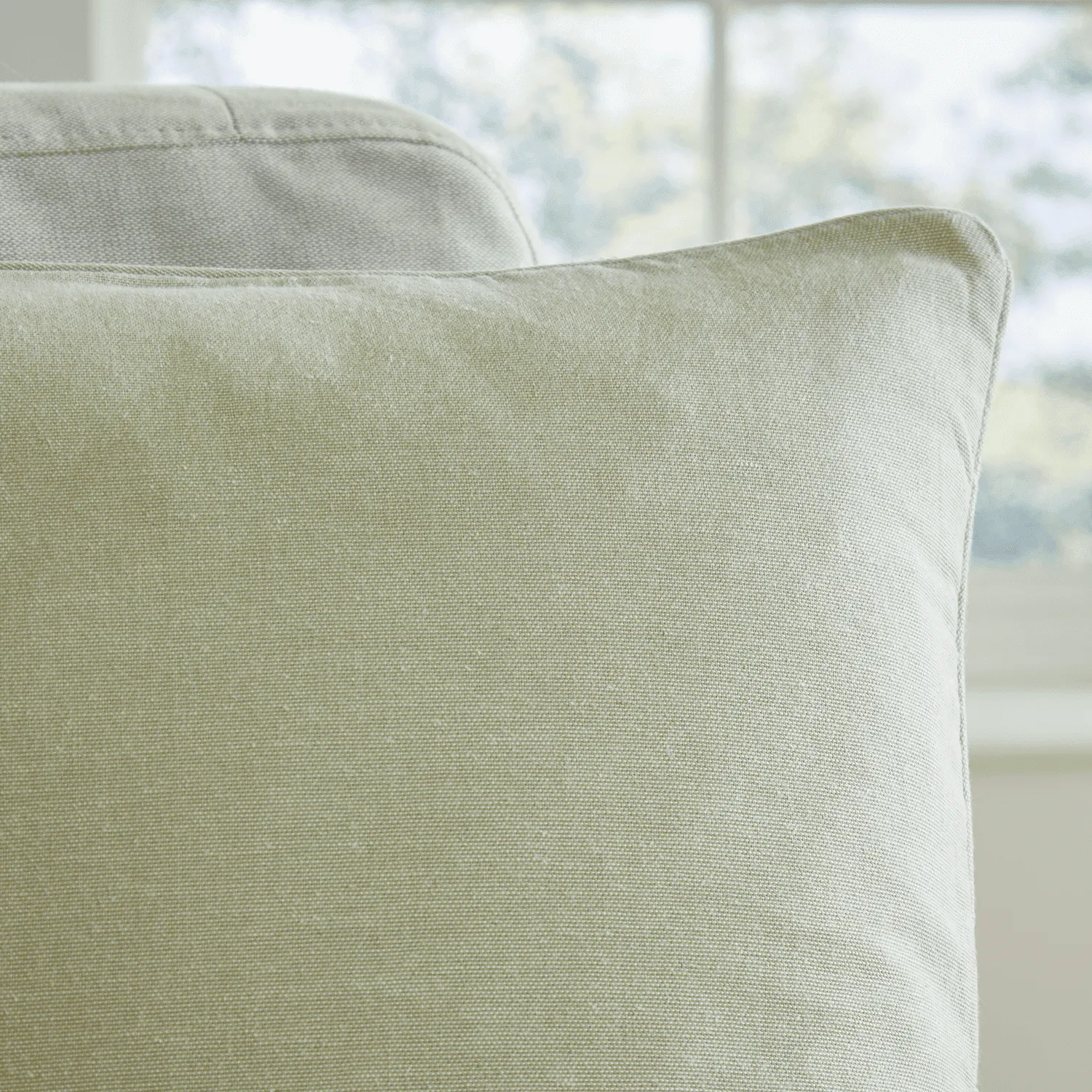 Yarn Dyed 100% Cotton Chambray Cushion Cover - Sage