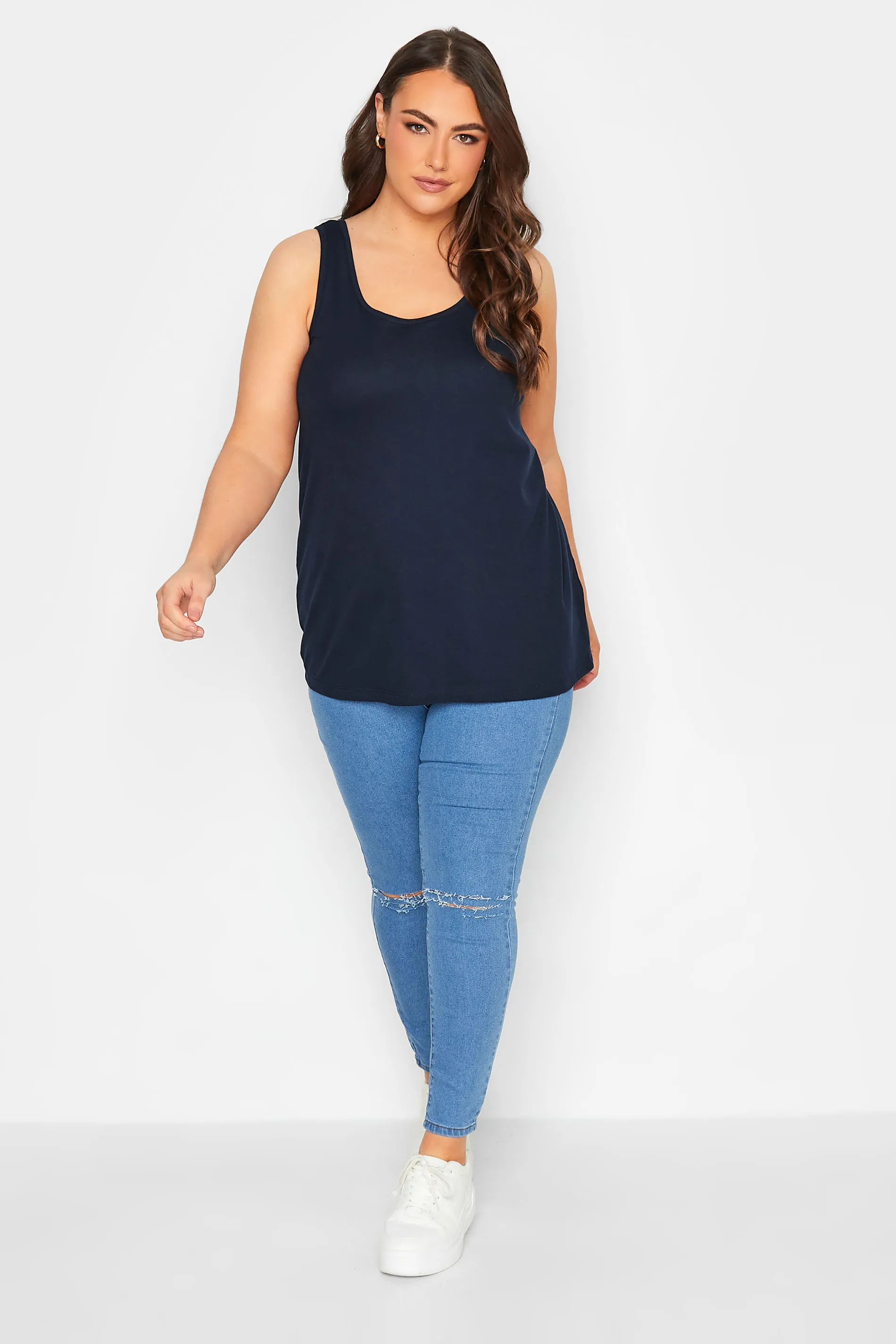 YOURS Curve Navy Blue Vest Top